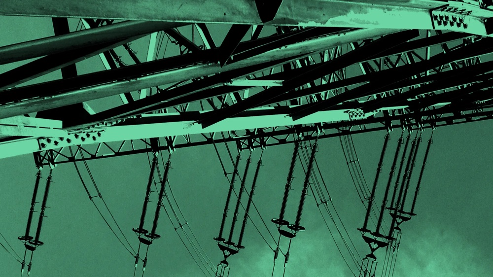Close-up of high-voltage power lines in Shading style.