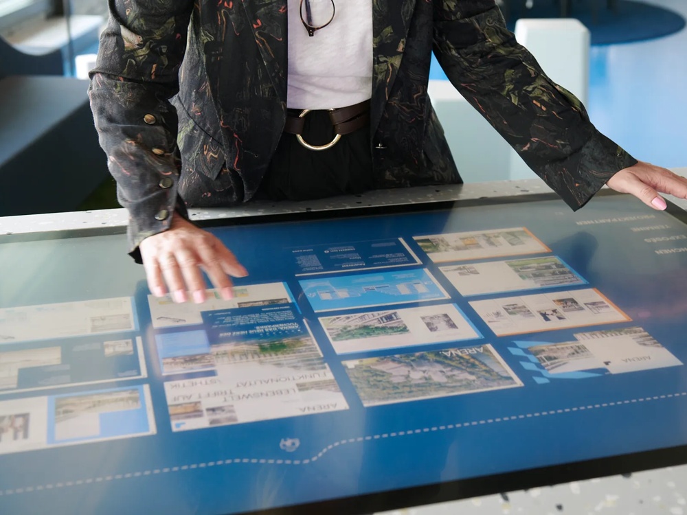 Woman at a Touchscreen