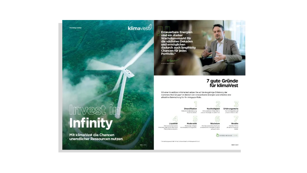 Vorschaubild einer Produktbroschüre mit Cover und einer Inhaltsseite