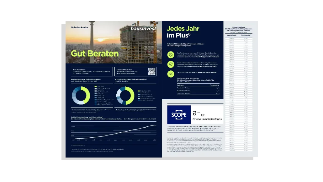 Vorschaubild einer Produktbroschüre mit Cover und einer Inhaltsseite