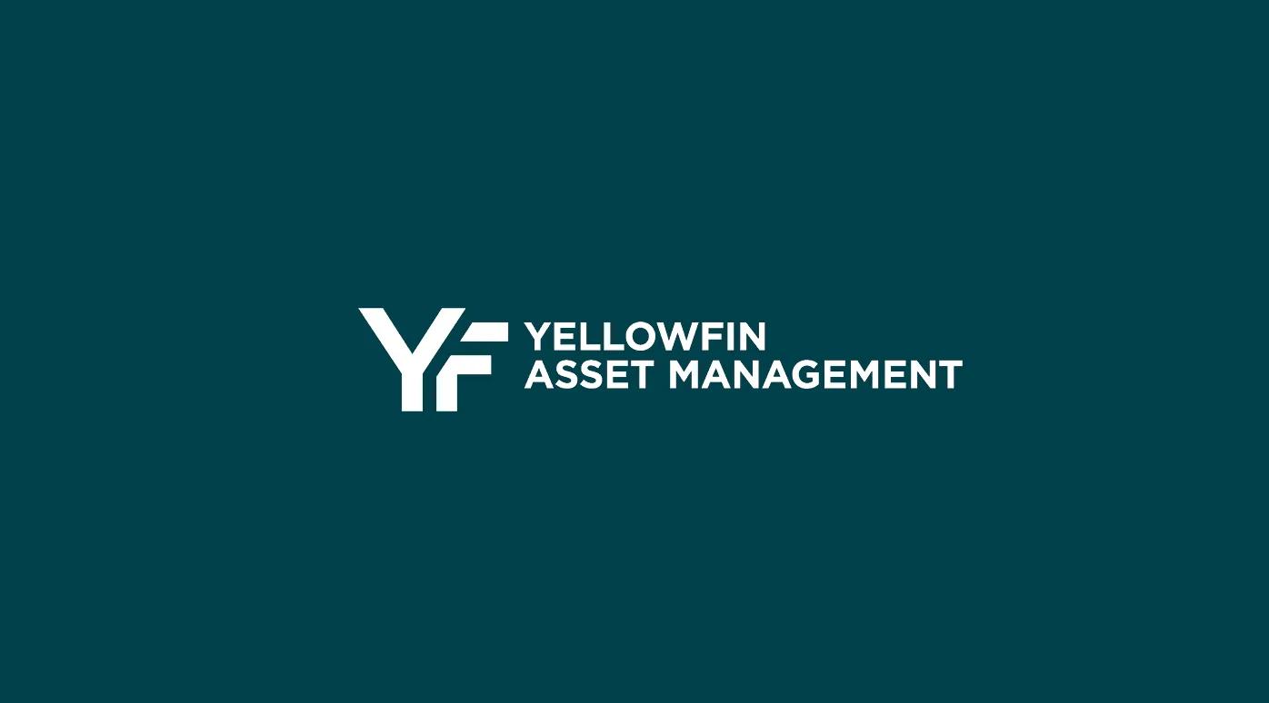 Logo mit den Buchstaben "YF" und Text "Yellowfin Asset Management" in Weiß auf dunkelblauem Hintergrund.